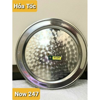 Mâm tròn inox 304 size to 52,56-chính hãng Vietcook mâm ăn cơm sạch sẽ chống han rỉ