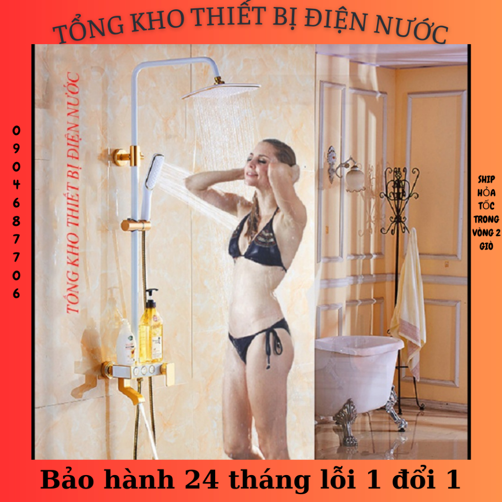 Bộ sen cây nóng lạnh vàng trắng cao cấp SC29 - Hàng GIORMANI TAIWAN