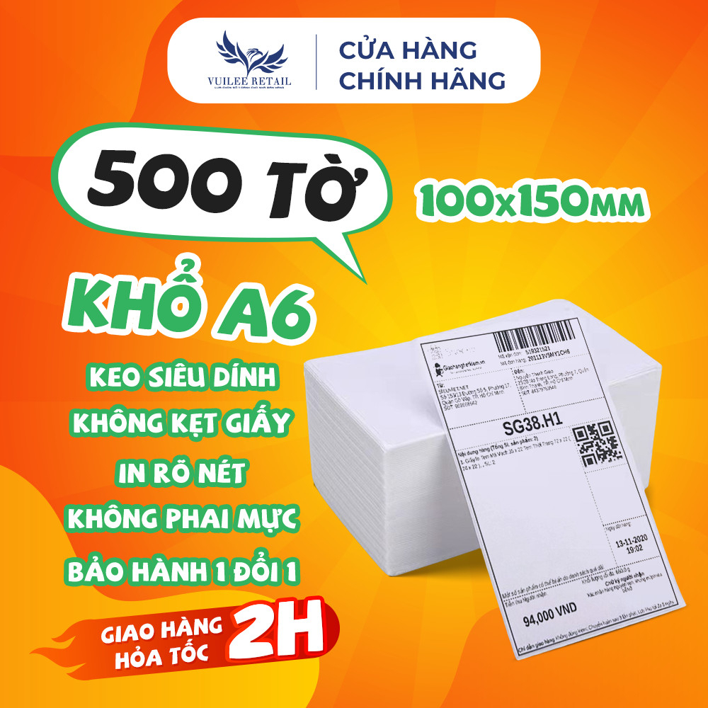 Giấy In Nhiệt A6 Giao Hỏa Tốc VUILEE RETAIL