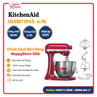 Máy trộn bột chuyên nghiệp kitchenaid 5ksm7591x- 6.9l- 220v