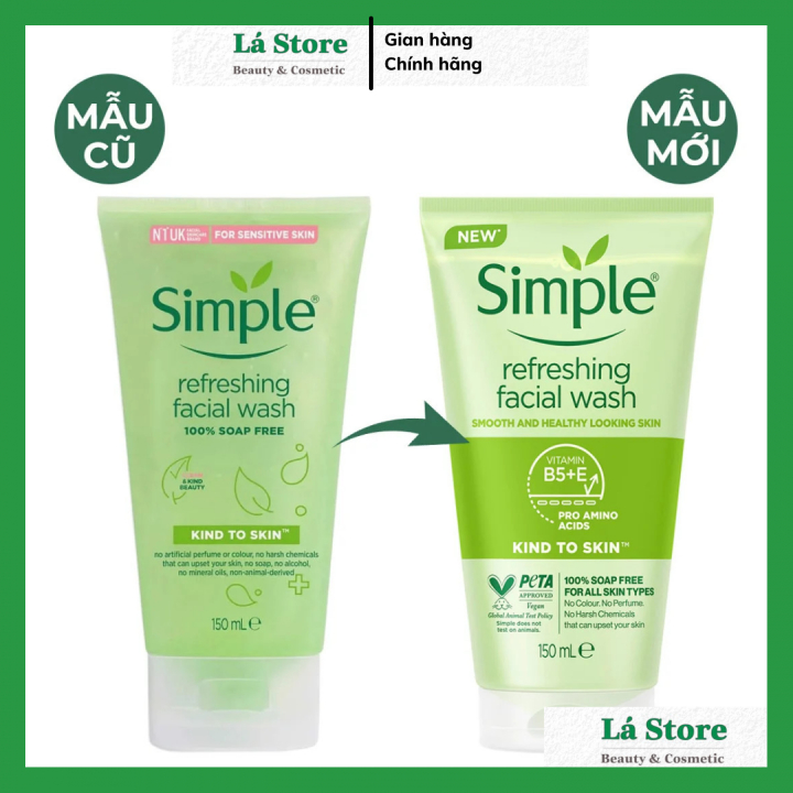 Sữa Rửa Mặt Simple - Sữa Rửa Mặt Simple Gel Kind To Skin Refreshing Facial Wash Gel 150ml