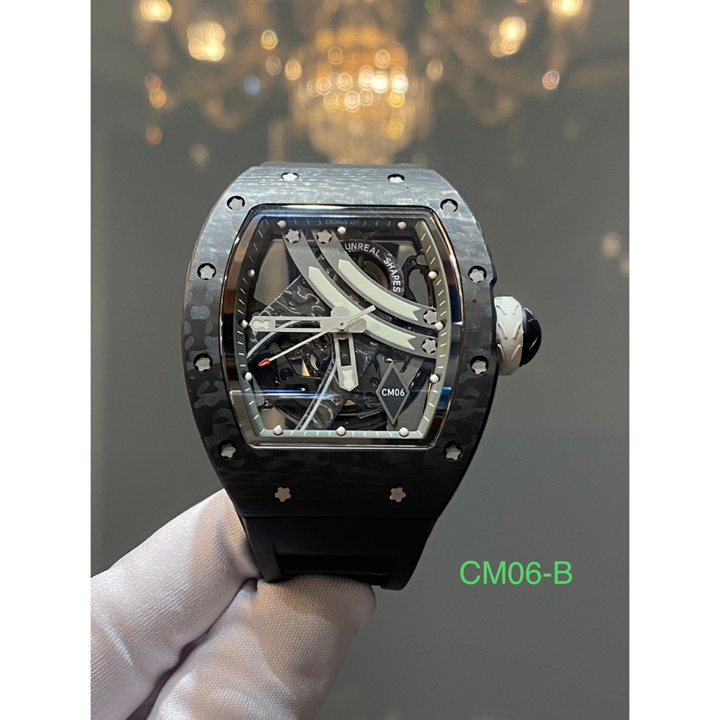 Cronusart Black NTPT CM06-B Tonneau Watch