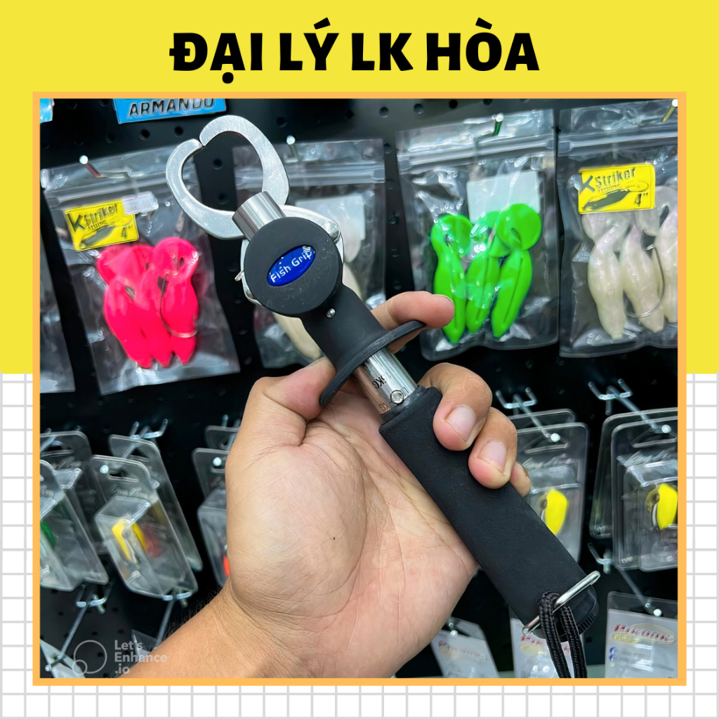 Kẹp gắp cá có kèm thước đo để ae đo size cá