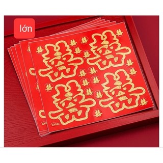 Chữ song hỷ dán trang trí có sẵn keo