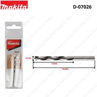 Mũi khoan Gỗ cao cấp 3mm x 61mm Makita D-07026 - Hàng chính hãng