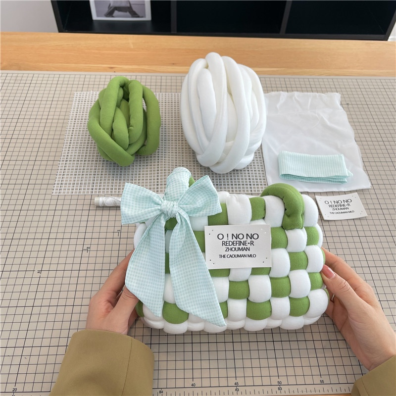 [với video hướng dẫn]Gói vật liệu tự làm-túi dệt tay phồng kem gói lưới túi đeo chéo | BigBuy360 - bigbuy360.vn