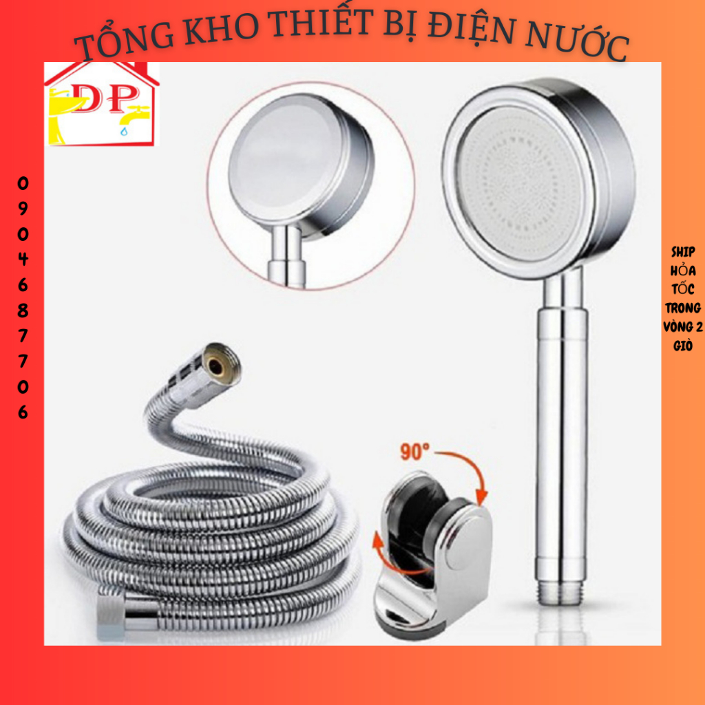 Bộ vòi hoa sen tăng áp, Tay sen tăng áp có hạt lọc nước cao cấp VHS08 (Tăng đến 400% áp lực nước)