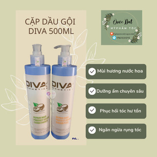 Cặp dầu gội xả diva chính hãng công ty 750ml date dập chìm