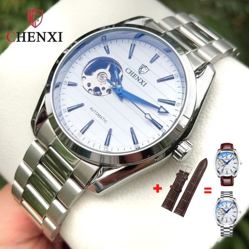Đồng Hồ Cơ Nam Chính Hãng CHENXI CX8806 Lộ Tim Cơ Dây Thép Đúc Đặc