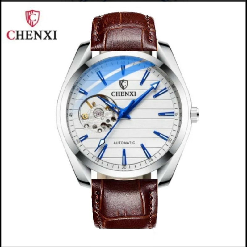 Đồng Hồ Cơ Nam Chính Hãng CHENXI CX8806 Lộ Tim Cơ Dây Thép Đúc Đặc