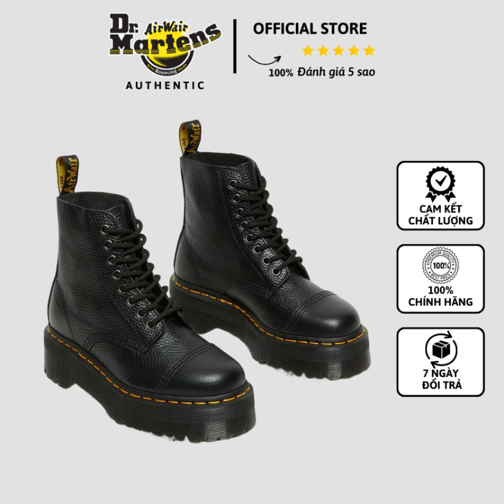 Giày Dr. Martens Chính Hãng Hoàng Phúc Sinclair Milled Nappa Leather Platform Boots Phong Cách Sang Chảnh