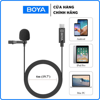 Boya by-m3 - mic thu âm cài áo có dây dành cho điện thoại cổng type-c | bh 2 năm