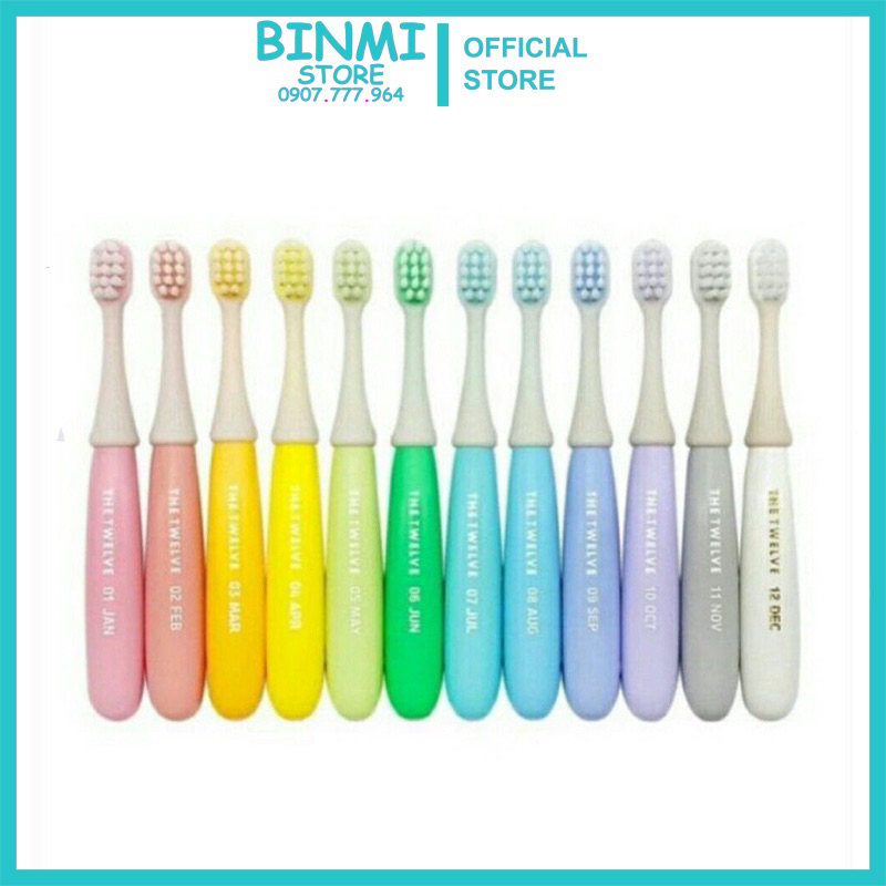 Bàn chải The Twelve Hàn Quốc lông tơ mềm cho bé, bàn chải cao cấp cho bé 1-3 tuổi Korea