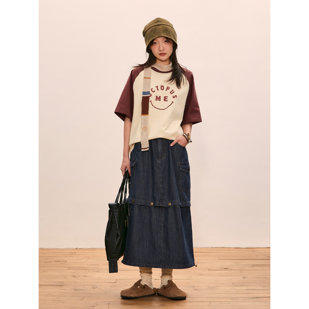 Áo thun RAGLAN tay lỡ oversized phối tay THE ZOOZ nam nữ unisex form rộng 100% cotton 255 gram OCTOPUS ME