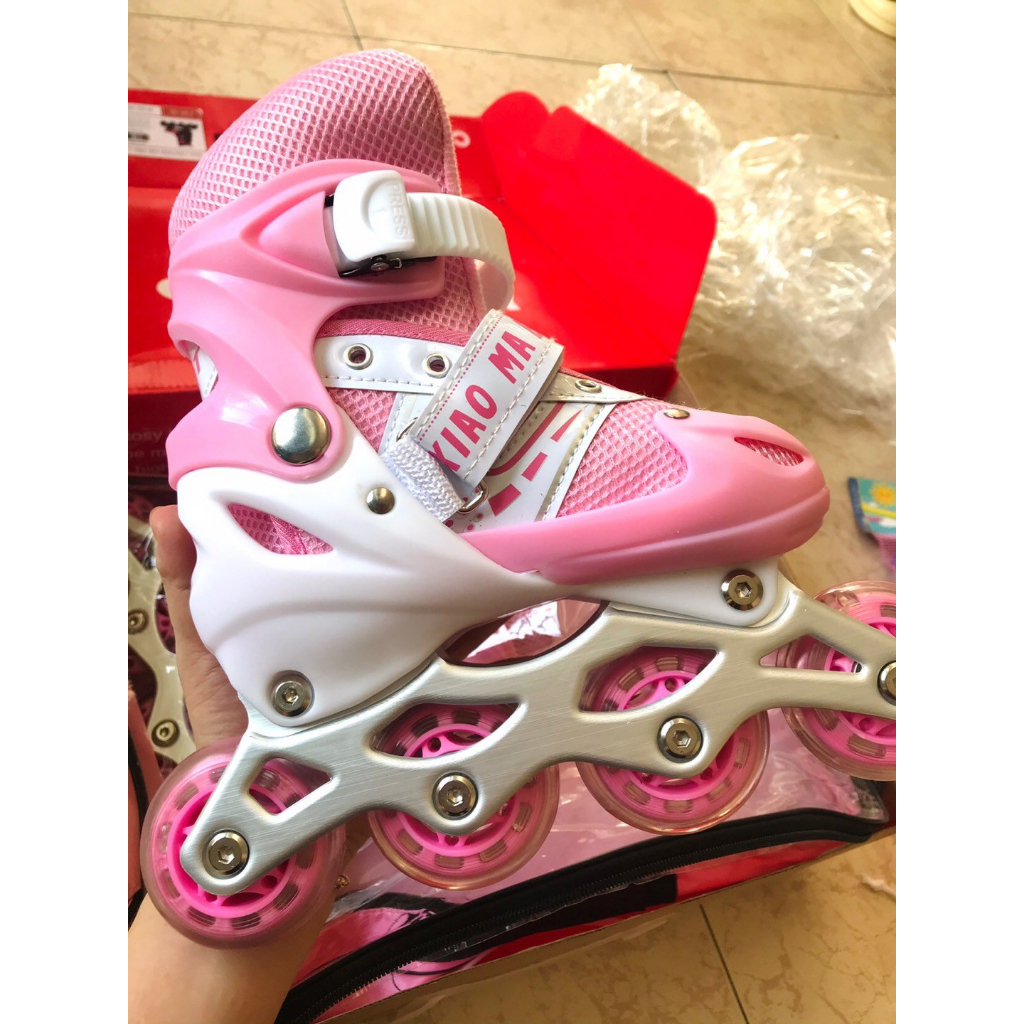 Giày Patin Trẻ Em  Bear - Có Đèn Bánh, Form Chắc Chắn, Phanh Chân An Toàn