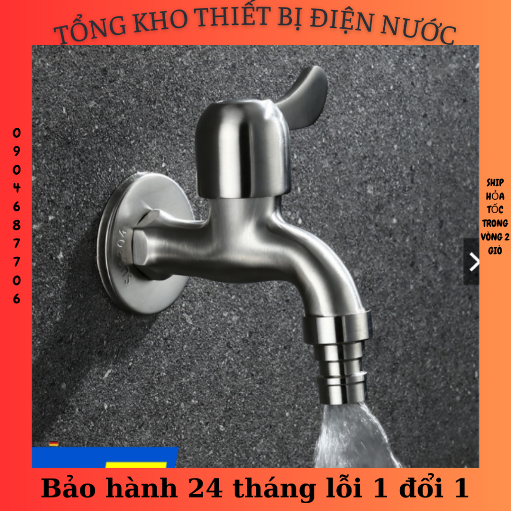 Vòi hồ, van xả nước, vòi xả nhanh inox 304 cao cấp VXN06