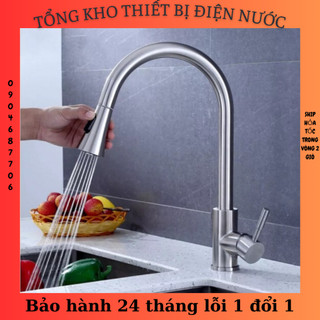 Vòi rửa bát nóng lạnh inox 304 cao cấp GIORMANI VRB25 dây rút tại vòi tiện dụng - tặng dây cấp inox