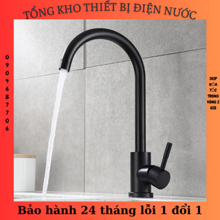 Vòi rửa bát inox nóng lạnh màu đen cao cấp GIORMANI VRB23 - tặng đôi dây inox