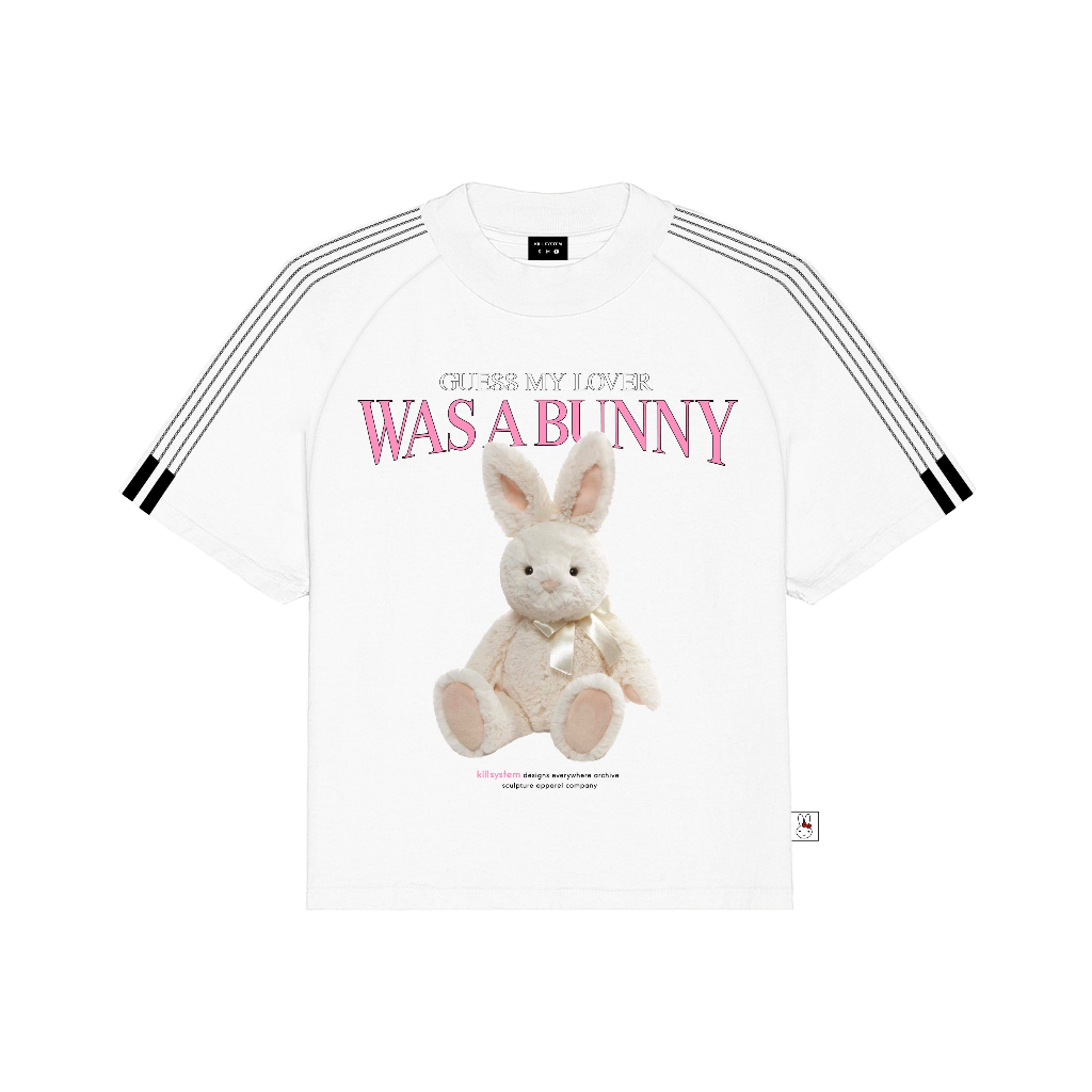 Áo thun form fit Kill System Bunny Club màu trắng chất vải cotton