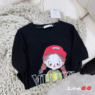 Áo phông Cotton khô/mềm loại đẹp Liastore Freesize Hình Cô Gái