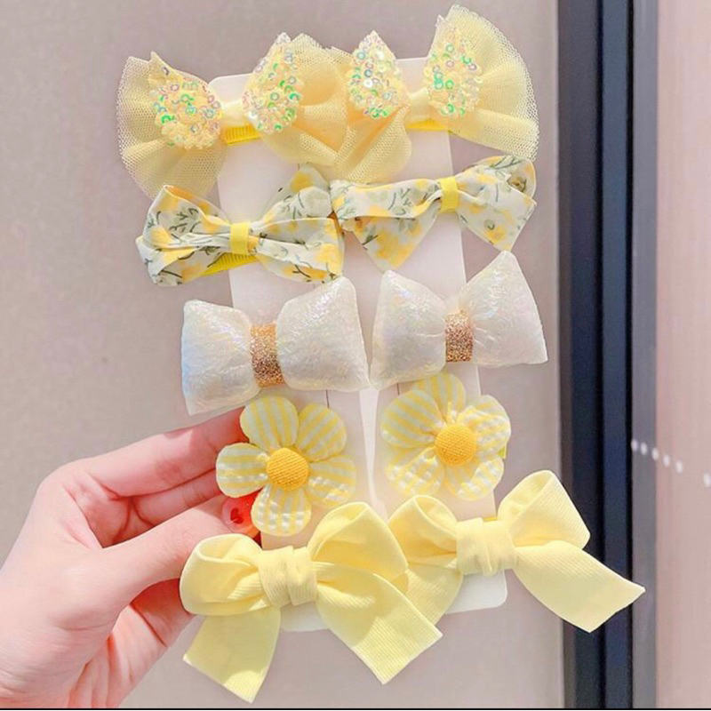 Set 10kẹp tóc nơ cánh tiên xinh xắn cho bé gái