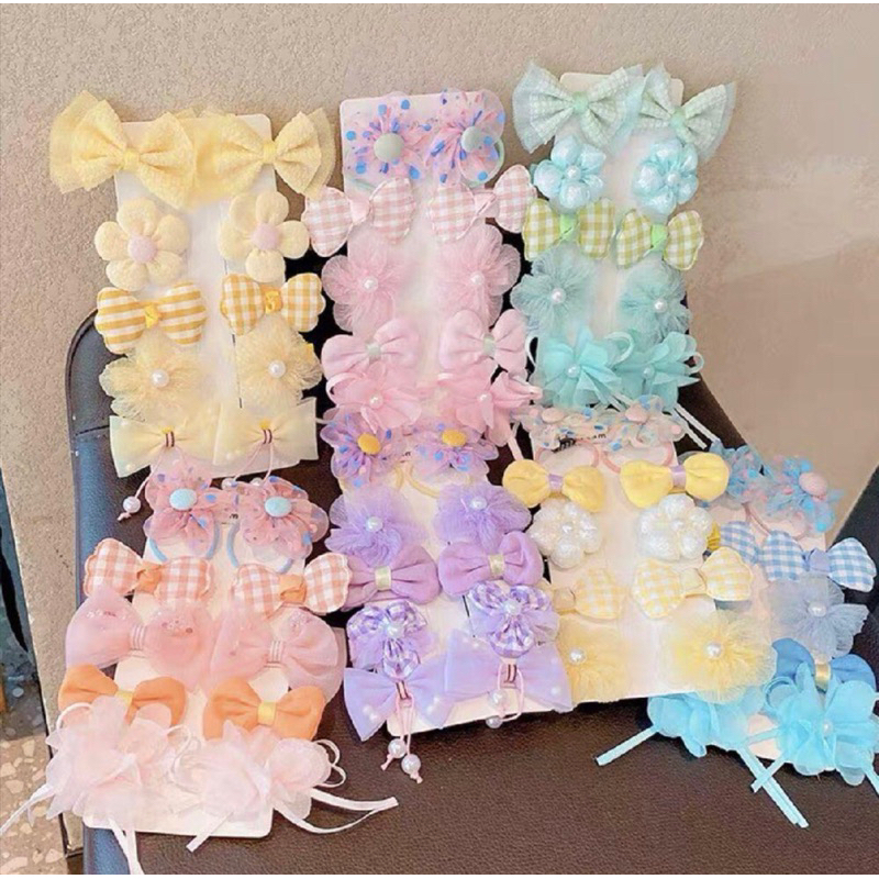 Set 10kẹp tóc nơ cánh tiên xinh xắn cho bé gái