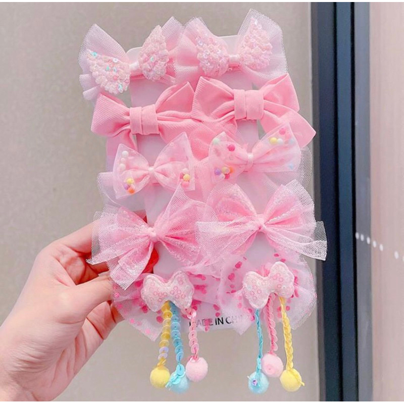 Set 10kẹp tóc nơ cánh tiên xinh xắn cho bé gái