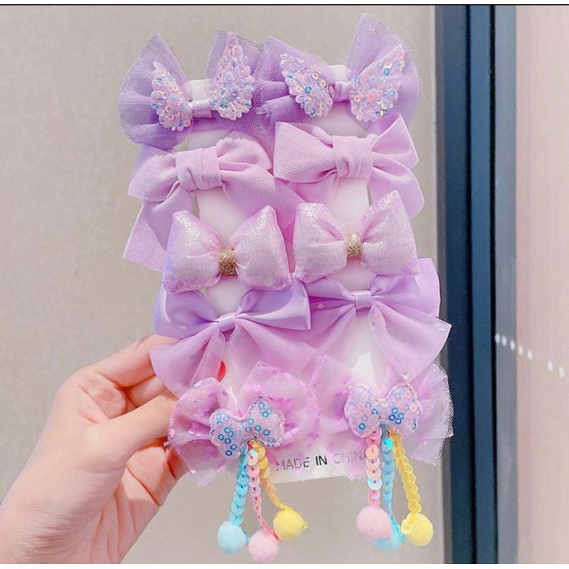 Set 10kẹp tóc nơ cánh tiên xinh xắn cho bé gái