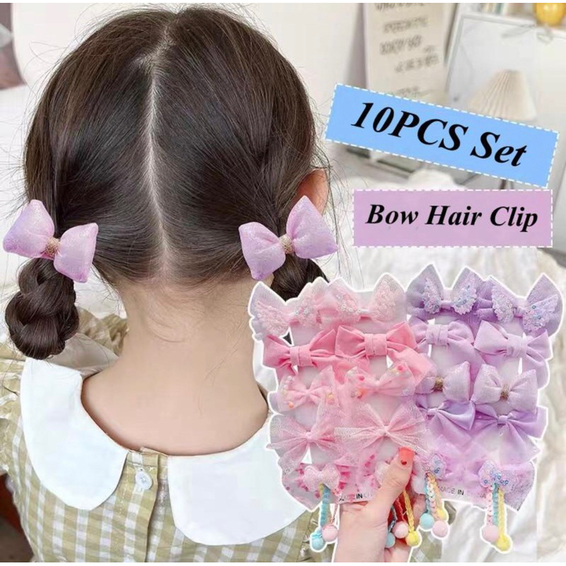 Set 10kẹp tóc nơ cánh tiên xinh xắn cho bé gái