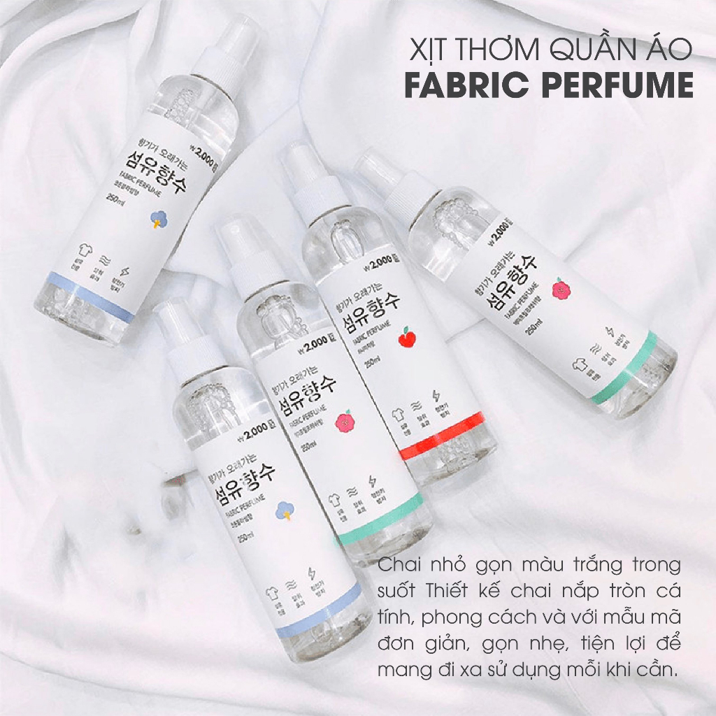 Xịt thơm quần áo Daiso Farbic Perfume 250ml Folio