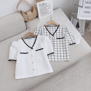 Áo Bigsize Nữ Mập Fashion Áo Kiểu Bigsize Áo Cổ V 2 Túi Viền Đen Thiết Kế Thanh Lịch Đủ Size 50-90kg AO0044