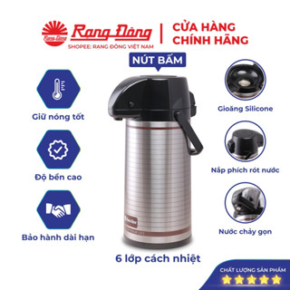 Phích nước Rạng Đông 2 lit, nút bấm cao cấp,chất liệu inox, Bình thuỷ cafe giữ nhiệt, Model RD 2045ST3.E