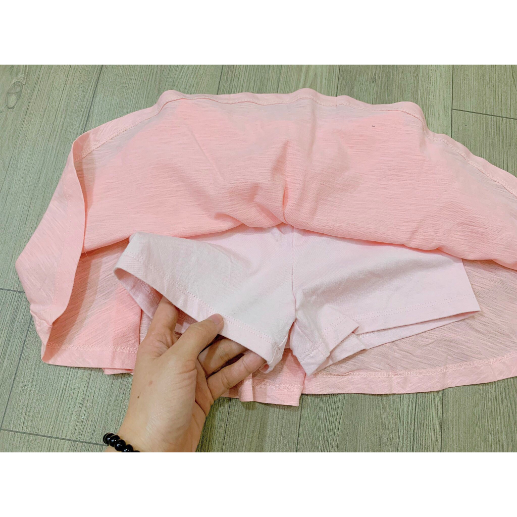 Bộ cotton áo kèm chân váy Mollimelli xuất Hàn. Siêu mát và thấm hút mồ hôi. Áo in hình mèo cute lắm. Size 100-150