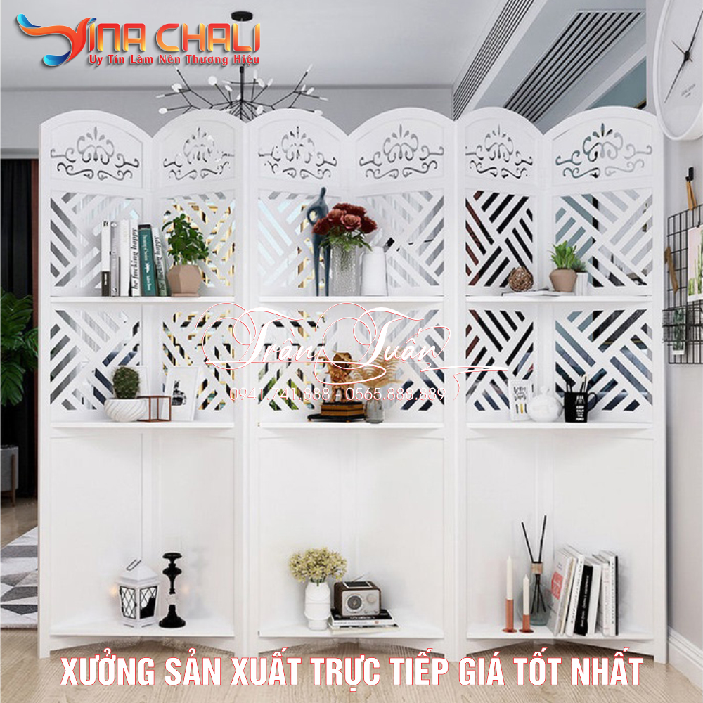Vách Ngăn Phòng Spa, Thẩm Mỹ, Vách Ngăn Trang Trí, Vách Bình Phong Đẹp - Gỗ Nhựa PVC Cao Cấp - CLV02