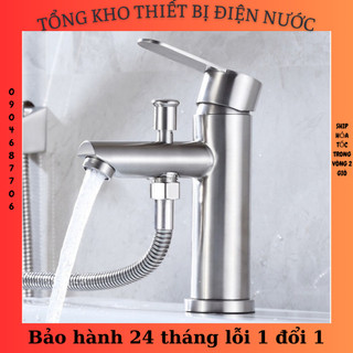 Vòi lavabo kiêm sen tắm nóng lạnh cao cấp inox 304 SNL42 tặng đôi dây cấp nước inox