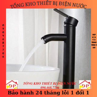 Vòi chậu rửa mặt nóng lạnh cao cấp màu đen SNL39 tăng dây cấp nước inox