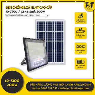 Đèn năng lượng mặt trời đèn led chống loá 200w jd-7200 - đèn năng lượng mặt trời trong nhà