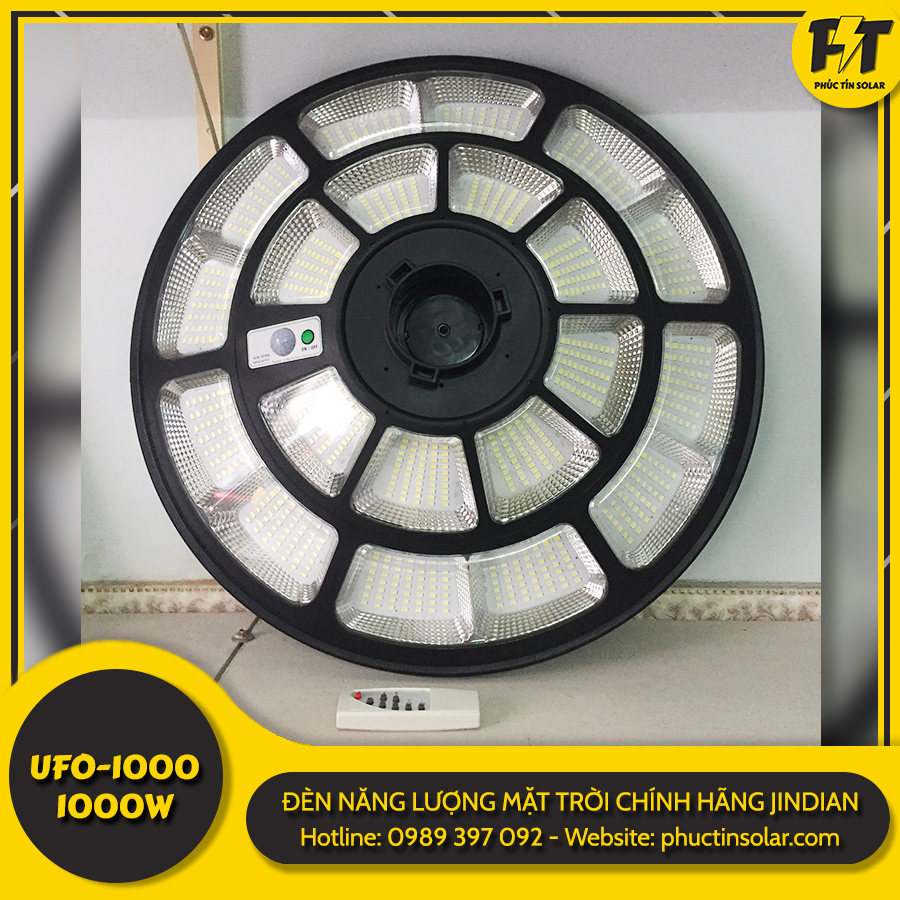 Đèn Đĩa Bay Jindian UFO năng lượng mặt trời 1000w UFO1000 - Đèn sân vườn - Có Rada Chống Trộm - Chiếu sáng 360 Độ