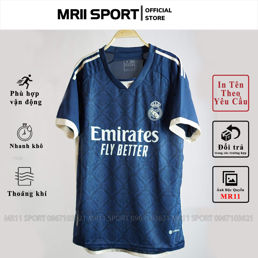 Quần Áo Bóng Đá Real Madrid Sân Khách 2023 - Hàng Super Thái Chuẩn thi đấu pp Bởi MR11 SPORT