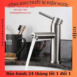 Vòi chậu Lavabo nóng lạnh inox 304 cao cấp SNL26 tặng đôi dây cấp nước inox