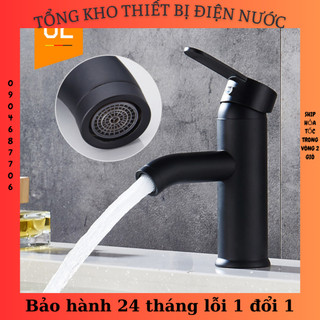Vòi rửa mặt lavabo nóng lạnh cao cấp màu đên SNL25 tặng đôi dây cấp nước inox