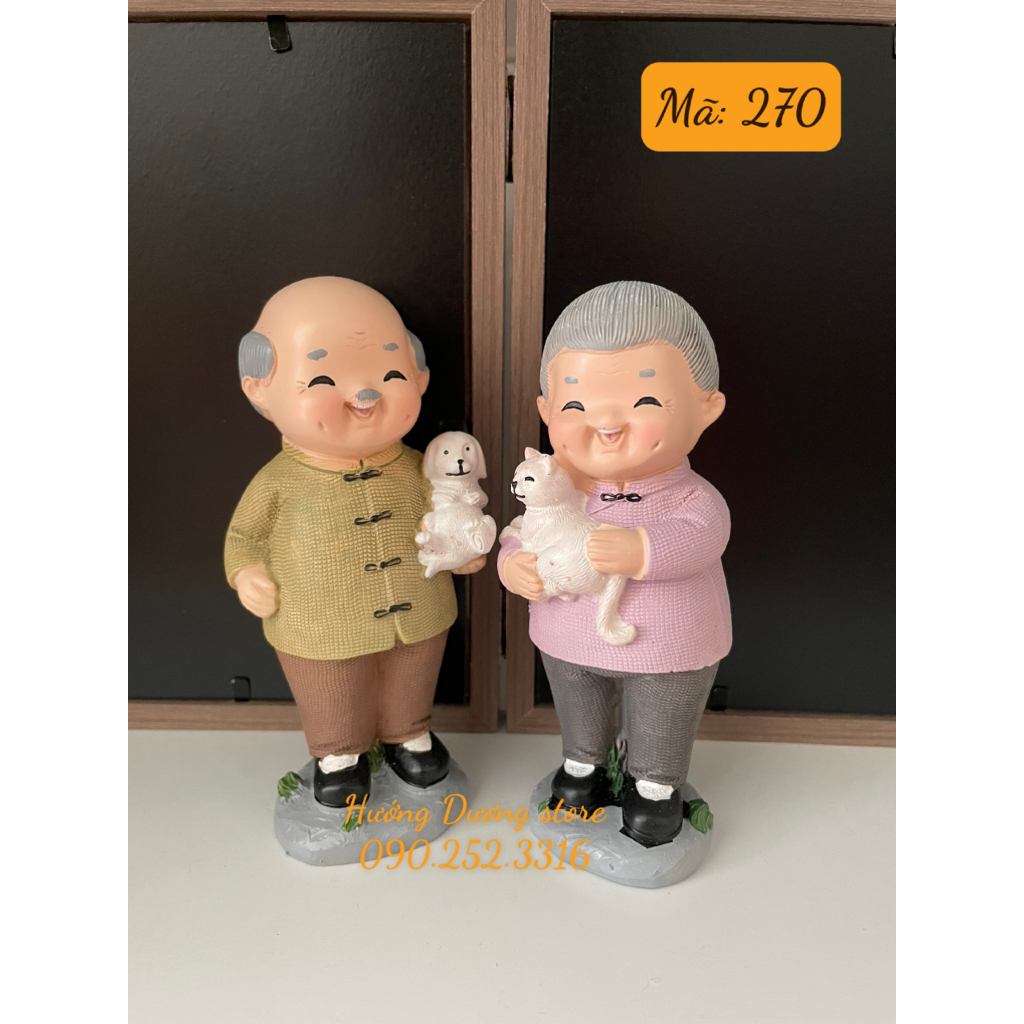 [Ảnh thật, hàng sẵn] Tượng ông bà hạnh phúc