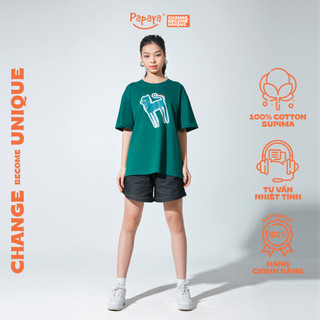 Áo Thun Tay Lỡ Papaya Unisex Meo Form Rộng Cotton Phông Nam Nữ Oversize Local Brand In Hình