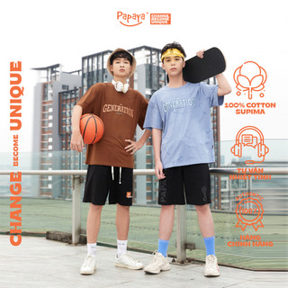 Áo Thun Tay Lỡ Unisex Papaya Plea Form Rộng Cotton Phông Nam Nữ Oversize Local Brand In Hình