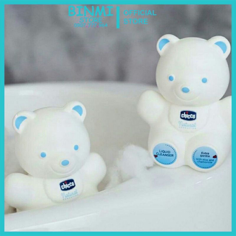 Sữa tắm gội Chicco Natural Sensation gấu Teddy Chicco 300ml/ 500ml