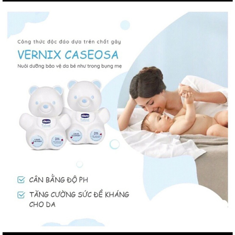 Sữa tắm gội Chicco Natural Sensation gấu Teddy Chicco 300ml/ 500ml