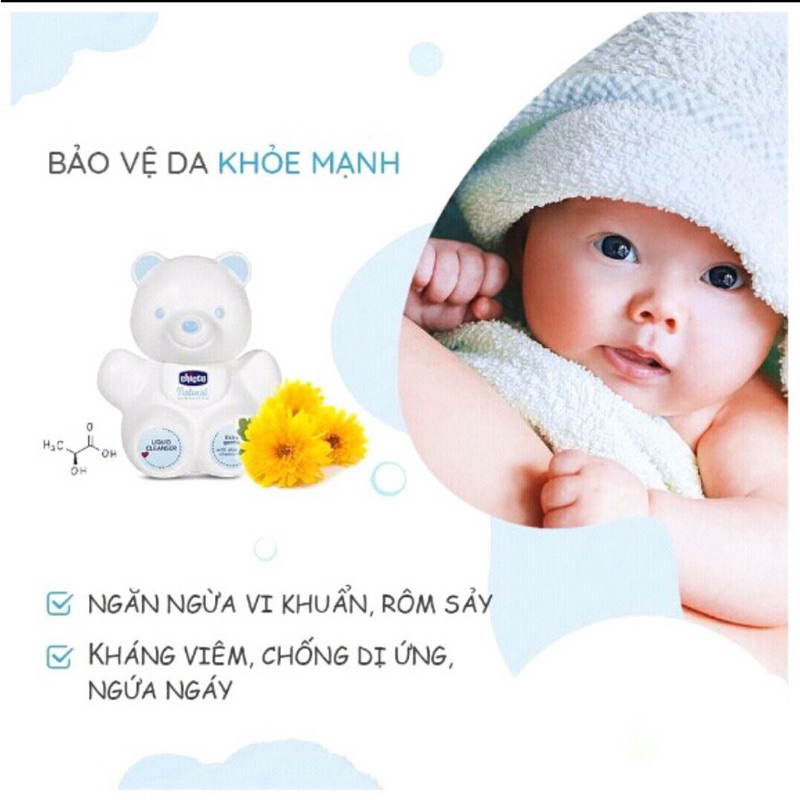 Sữa tắm gội Chicco Natural Sensation gấu Teddy Chicco 300ml/ 500ml