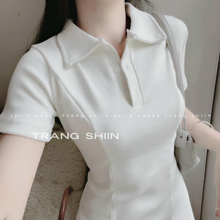 Đầm nữ dáng suông cổ sơ mi tay ngắn chất thun gân xẻ đùi tôn dáng,đầm polo cổ bẻ ôm body basic đơn giản đi chơi dạo phố