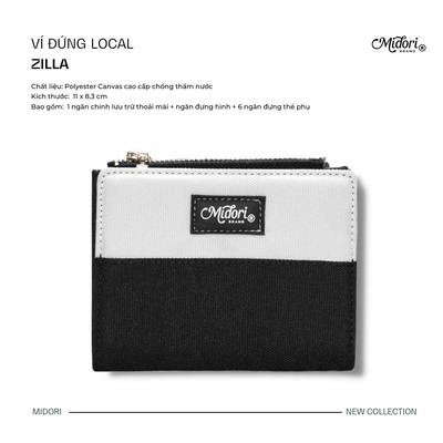 Ví Vải ZILLA Khóa Kéo Nam Nữ Polyester Bền Đẹp Trượt Nước Unisex | Local Brand M STUDIO