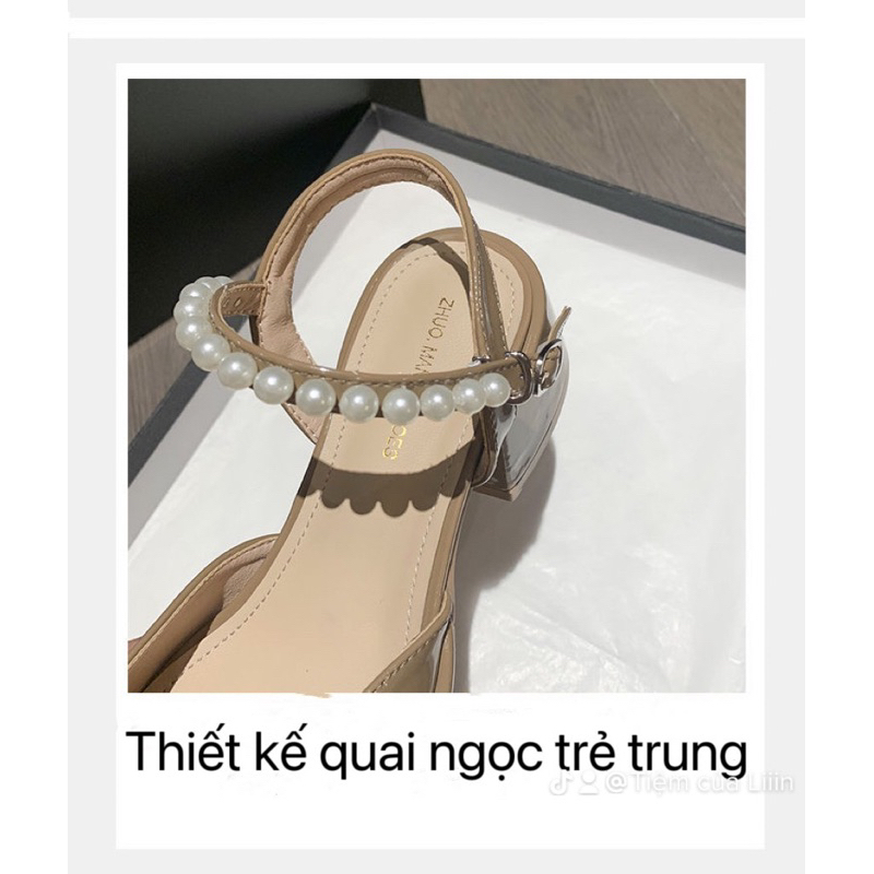Mary Jane Tiểu Thư Kiểu Vintage Đế 5cm Quai Ngọc Trẻ Trung